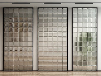 Modern partition glass brick partition 3d model