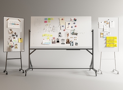 Modern Whiteboard Office Whiteboard Notes 3d model