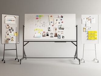 Modern Whiteboard Office Whiteboard Notes 3d model