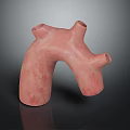 3D Rendered Human Organ Model With Pink Color And Hair Like Surface Structures