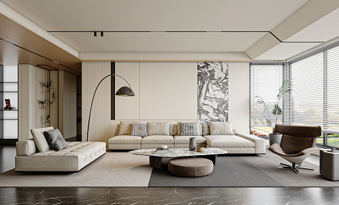 Modern Minotti living room 3d model