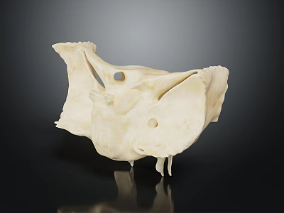 Human Skeletal Organ Model Displaying Detailed Bone Structure On Dark Background 3d model