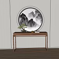 New Chinese Style End View Table Entrance Cabinet Potted Plant Decorative Cabinet End View Table 3d model