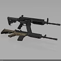 Tactical Assault Rifles With Black And Brown Finish And Tactical Rail Systems