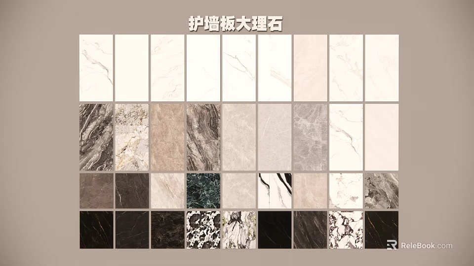 Elegant Marble Wall Panel Decorative Hanging With Various Natural Patterns For Home Decoration 3d model 