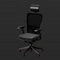 Ergonomic Black Mesh Back Office Chair With Headrest Adjustable Armrests And Wheels 3d model