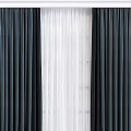Stylish Dark Gray Velvet Curtains With White Sheer Layers For Window Decor