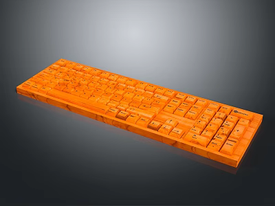 Orange Electronic Keyboard With Vibrant Color Sleek Design And Responsive Keys For Daily Use 3d model