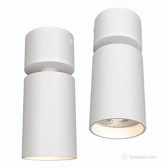 Stylish Modern White Downlights and Spotlights for Indoor Ceiling Lighting 3d model 