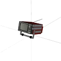 Vintage Retro TV With Red And Black Design Antenna And Classic Old Fashioned Look