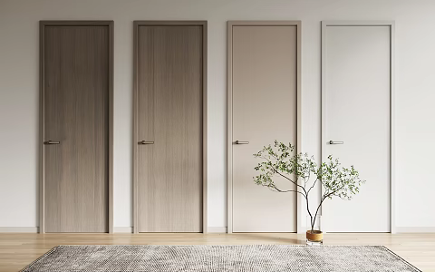 Modern swing door minimalist door 3d model
