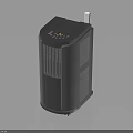 Sleek Electronic Appliance Air Purifier With Blue Panel Gray Body Digital Display And Wireless Connectivity