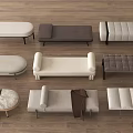 Bed End Stool Combination Sofa Bench Sofa Stool 3d model