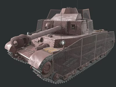 Rusty Military Tank With Turret Cannon Tracks And Metal Armor Details 3d model Rusty Military Tank With Turret Cannon Tracks And Metal Armor Details 3d model