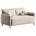 Modern Gray Sofa With Multiple Cushions And Wooden Legs Design 3d model
