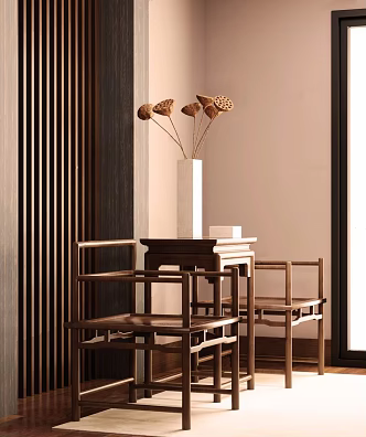 New Chinese-style armchair chair 3d model