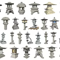 Chinese landscape lamp stone lantern floor lamp landscape lamp 3d model