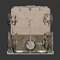 Vintage Camouflage Toy Car With Beige Roof Spare Tire And Headlights