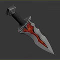 Epic Fantasy Sword With Red Glowing Blade And Gray Metallic Hilt Design