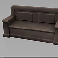 Brown Textured Sofa With Simple Design Armrests And Backrest Details