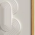 Modern Minimalist Decorative Paintings With White Background 3D Geometric Patterns And Golden Frames 3d model
