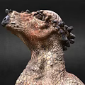 Game Movie Dinosaur Character With Spiked Head And Scaly Textured Skin