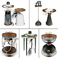 Modern Living Room Side Tables With Elegant Marble Tops And Metal Bases