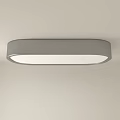 Modern Simple Gray Round Flush Mount Ceiling Light With Soft White Illumination 3d model