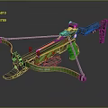Mechanical Green Crossbow Featuring Sight Grip Bowstring And Ballistic Design Elements