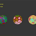 Colorful Soccer Balls With Red White Orange And Blue Patterns On Reflective Background