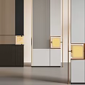 Modern Room Dividers With Wooden Frames Glass Panels and Storage Cabinets