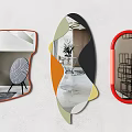 Unique Shaped Decorative Mirrors With Colorful Frames And Geometric Patterns For Home Decor 3d model