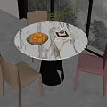 Modern Leisure Table and Chair Negotiation Table and Chair Dining Table and Chair Table and Chair Combination 3d model