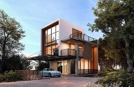 Modern single-family villa homestay building self-built house 3d model