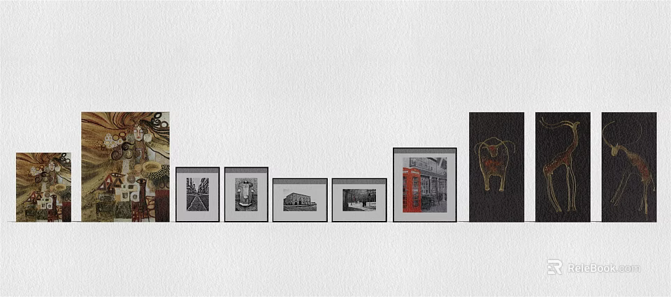 Decorative Framed Artworks In Various Sizes And Designs For Wall 3d model