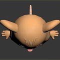 Cartoon Mouse Character With Big Pink Ears Blue Eyes Yellow Shirt And Blue Shorts Smiling