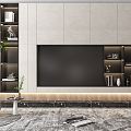 Modern TV Background Cabinet 3d model