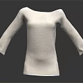 White Knitted Long Sleeve Top With Side Slit Displayed On Dark Surface