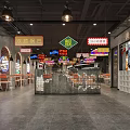 Hotpot Restaurant Modern Interior Design With Colorful Signs And Double Crispy Rice Cakes