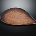 Woven Brown Garden Decor Tray With Rustic Design And Natural Texture For Outdoor Use