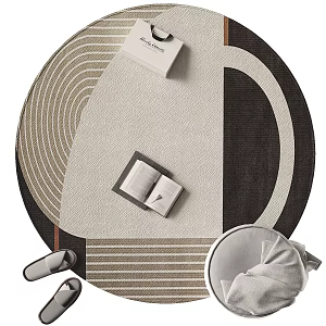 Modern round carpet decoration 3d model