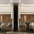 Luxurious Banquet Hall Interior With Crystal Chandelier Dining Tables And Flower Decorations