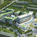 Modern Industrial Factory Complex With Green Roofs Surrounded By Trees And Roads