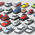 Colorful Various Car Models Including Sedans Vans And Sports Cars Arranged Together