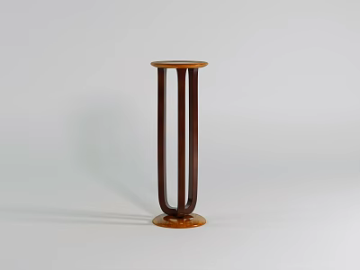 Brown Garden Ornament With Three U Shaped Legs Round Top And Base 3d model