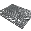 Urban Aerial Planning Layout Design With Grid Structure And Building Zones