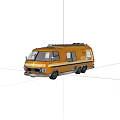 Vintage Yellow Van With Roof Rack And Retro Body Design Features