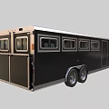 Black Functional Horse Transport Trailer With Multiple Windows And Dual Axle