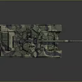 Military Combat Tank With Camouflage Coating Long Barrel And Armored Design