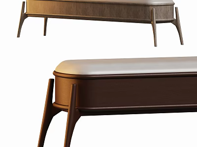 Contemporary Wooden Stool Featuring Upholstered Seat And Slim Leg Design For Home Decor 3d model